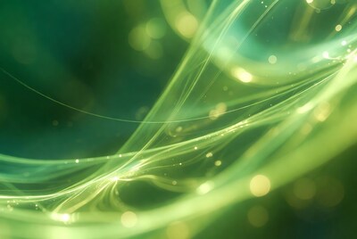 Abstract Green Swirling Light Background