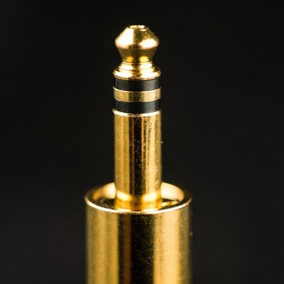 Gold 3.5mm Audio Jack Closeup