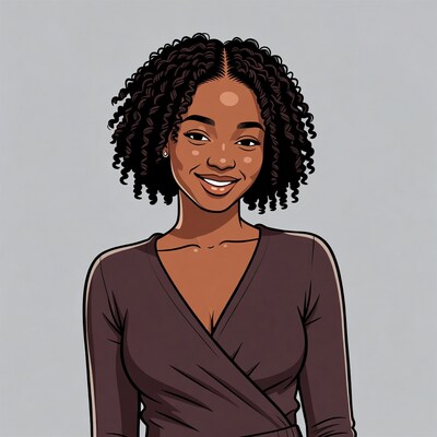 Smiling African-American woman illustration