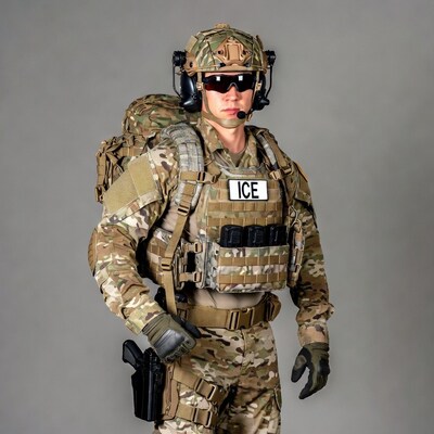 ICE Agent in Multicam Gear