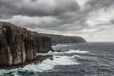 Dramatic Sea Cliffs with Stormy Waves