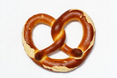 Fresh Pretzel on White Background