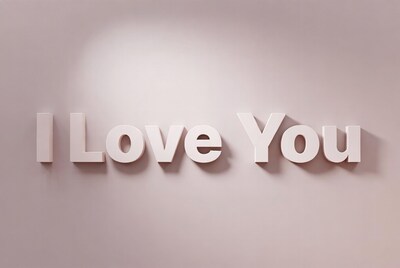 3D I Love You Text