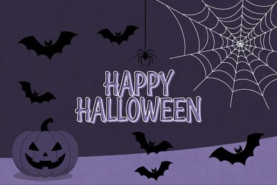 Happy Halloween Clipart with Bats