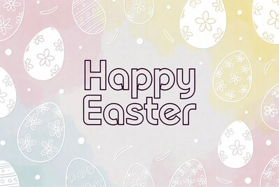 Happy Easter Illustration with Eggs