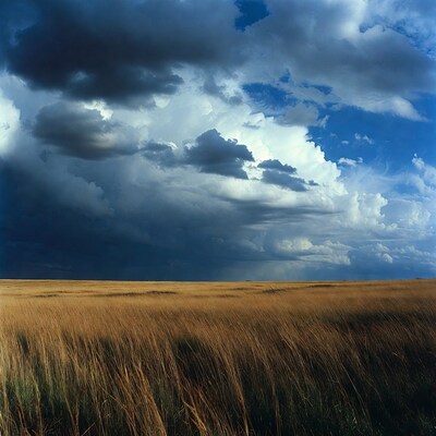 Stormy Clouds Over Wheat Field