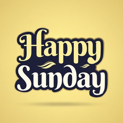 Happy Sunday Text Illustration