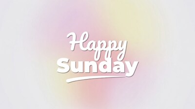 Happy Sunday Text on Gradient Background