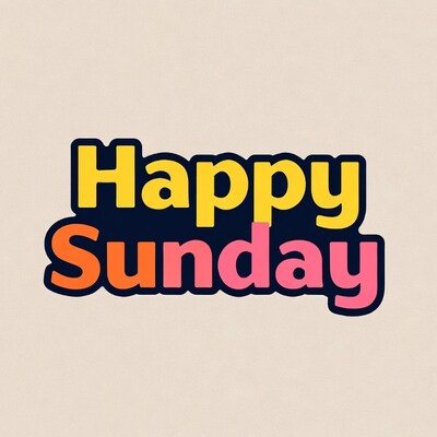 Happy Sunday Text Illustration
