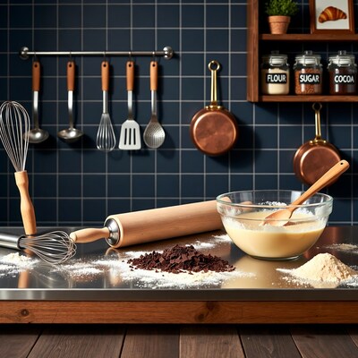 Baking Ingredients on Kitchen Counter