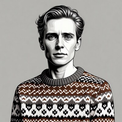 Man in Nordic Sweater Illustration