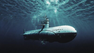 Submarine cruising underwater