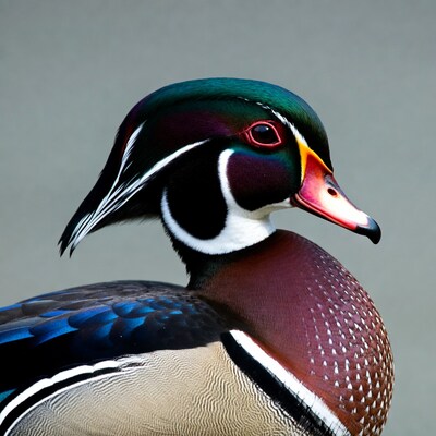 Wood Duck Profile Portrait