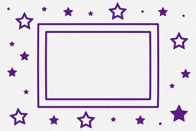 Purple Star Frame with Stars