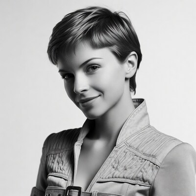 Woman with short hair smiling
