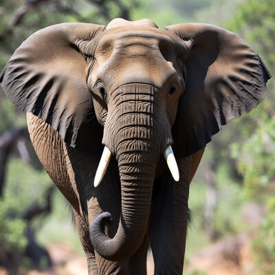 African elephant in savanna