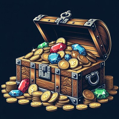 Open Treasure Chest with Gold Coins