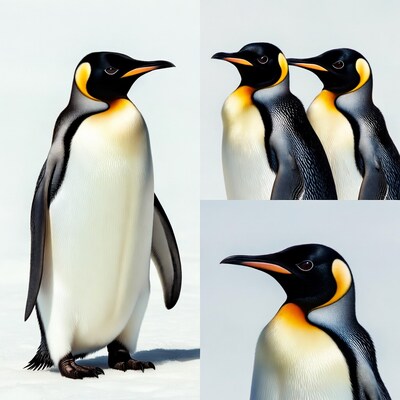 Pair of Emperor Penguins Facing Each Other