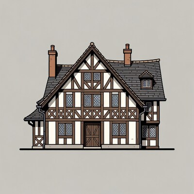 Tudor House Illustration