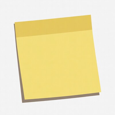 Yellow sticky note isolated