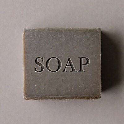 Gray Soap Bar with SOAP Engraving