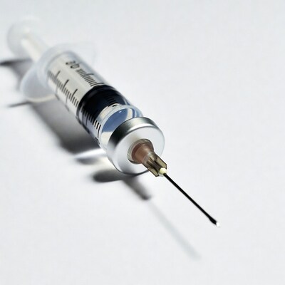 Syringe with Needle on White Background