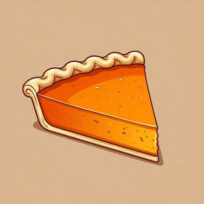 Pumpkin Pie Slice Illustration