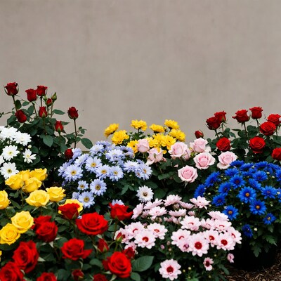 Colorful Roses and Daisies Arrangement