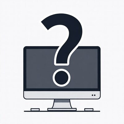 Question mark on computer screen