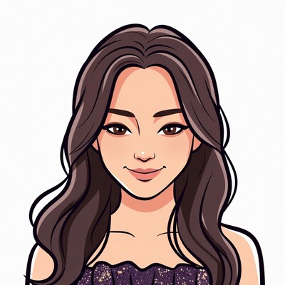 Smiling Asian woman illustration