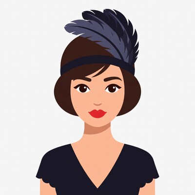 Flapper girl with feather headband