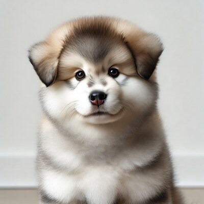 Cute fluffy husky puppy