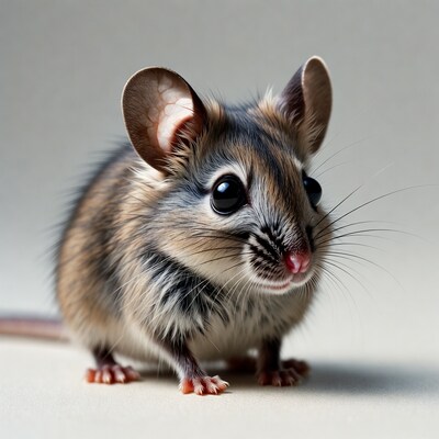 Cute striped mouse with big eyes