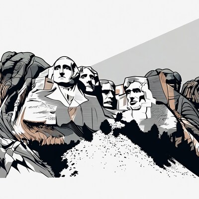 Mount Rushmore Presidents Illustration