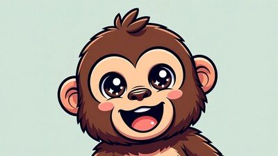 Cute cartoon monkey smiling