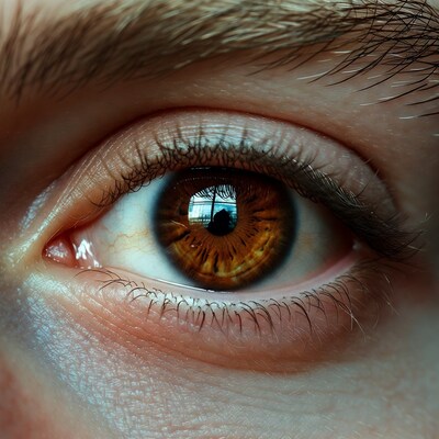Close-up brown human eye