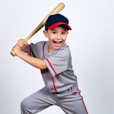 Boy swinging baseball bat