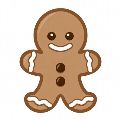 Smiling gingerbread man illustration