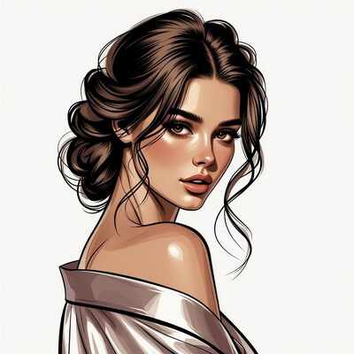 Beautiful woman in updo hairstyle