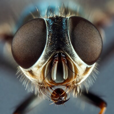 Close-up Fly Compound Eyes