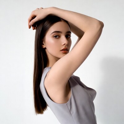 Woman posing with hand on head