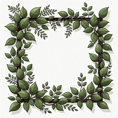 Green Leaf Vine Square Frame