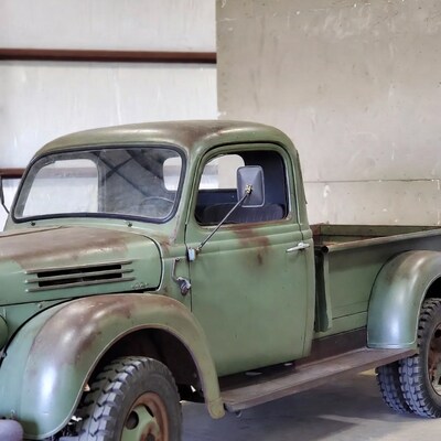 Rusty Green Vintage Pickup Truck