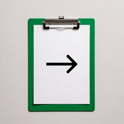 Green Clipboard with Right Arrow