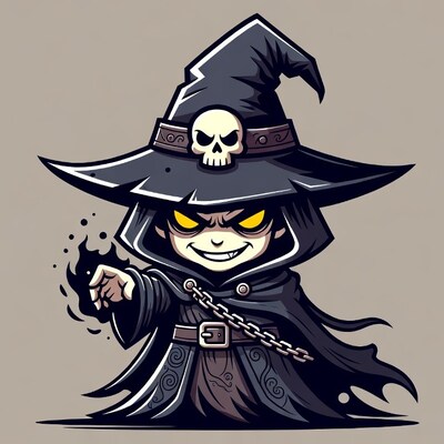 Chibi Witch Casting Evil Magic