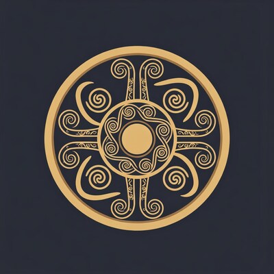 Golden Celtic Spiral Shield