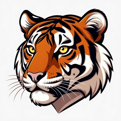 Cartoon tiger head illustration