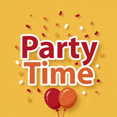 Party Time with Balloons and Confetti
