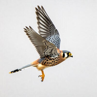American Kestrel Flying in Air