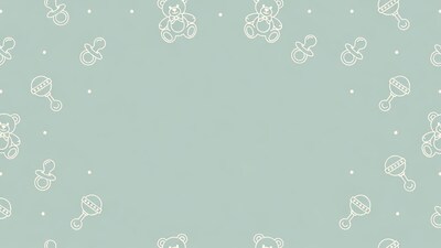 Mint Green Baby Icons Pattern